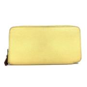 Pre-owned Leather wallets Hermès Vintage , Yellow , Dames