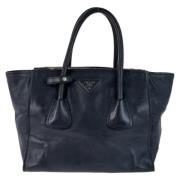 Pre-owned Leather totes Prada Vintage , Blue , Dames