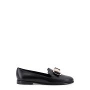 Leren Loafer met Iconische Strik Salvatore Ferragamo , Black , Dames