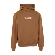 Hoodie met voorprint Barrow , Brown , Heren