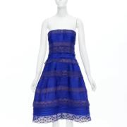 Pre-owned Silk dresses Oscar De La Renta Pre-owned , Blue , Dames