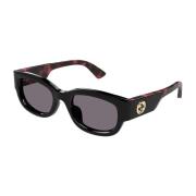 Stijlvolle zonnebril met paarse lenzen Gucci , Black , Unisex