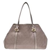 Pre-owned Leather totes Gucci Vintage , Gray , Dames