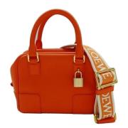 Pre-owned Leather handbags Loewe Pre-owned , Orange , Dames