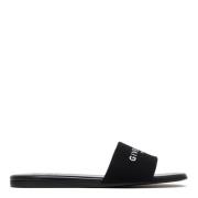 Zwarte Canvas Slide Sandalen met Logo Givenchy , Black , Dames