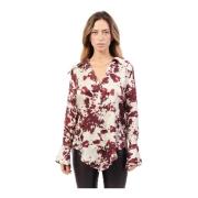 Dames V-hals blouse in print Jijil , Multicolor , Dames