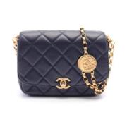 Pre-owned Leather chanel-bags Chanel Vintage , Blue , Dames