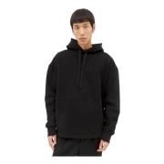 Katoenen Fleece Hoodie Jil Sander , Black , Heren