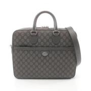 Pre-owned Canvas briefcases Gucci Vintage , Gray , Dames