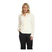 Elegante Cloud Shirt met Similisten Patroon 2-Biz , Beige , Dames