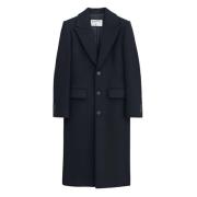 Zwarte wollen jas met brede schouders Filippa K , Black , Dames