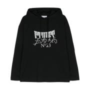 Zwart/Wit Biologisch Katoenen Hoodie Études , Black , Heren