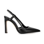 Zwarte leren slingback pump Michael Kors , Black , Dames