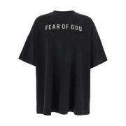 Grijze Logo Print Crew Neck T-shirt Fear Of God , Gray , Heren