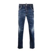 Blauwe Skinny Jeans met 5 Zakken Dsquared2 , Blue , Heren