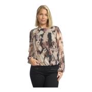 Didem.Wi24 Blouse Poeder Print 2-Biz , Beige , Dames