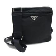 Pre-owned Leather shoulder-bags Prada Vintage , Black , Dames