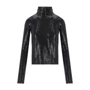 Zwart Strass Polka Dot Coltrui Top Essentiel Antwerp , Black , Dames