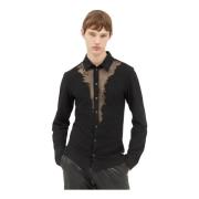 Devoré Panel Shirt Diesel , Black , Heren