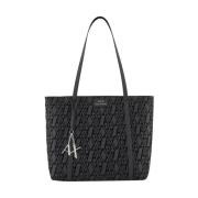 Zwarte Shoppingtas met Loghi Emporio Armani , Black , Dames