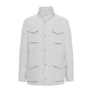 Casual Grijs Wol Field Jacket Eleventy , Gray , Heren