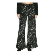 Flocked Denim Jeans met krijtprint Marni , Black , Dames