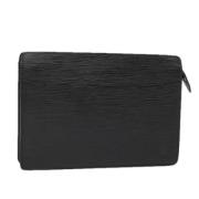 Pre-owned Leather clutches Louis Vuitton Vintage , Black , Dames