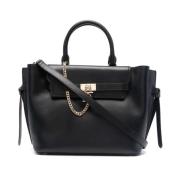 Zwarte Leren Tote Tas met Riem Michael Kors , Black , Dames