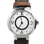 Pre-owned Leather watches Louis Vuitton Vintage , Gray , Dames