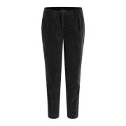 Fluwelen broek met elastische tailleband Masai , Black , Dames