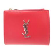 Pre-owned Leather wallets Saint Laurent Vintage , Red , Dames