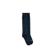 Tartan Jacquard Kniekousen Groen Blauw Saint Barth , Blue , Unisex