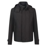 Wool Blend Capuchonjas Herno , Black , Heren