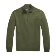 Klassieke Olijf Wool Quarter-Zip Jumper Ralph Lauren , Green , Heren