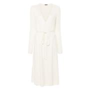 Witte Linnen Blend Casual Midi Jurk Joseph , White , Dames