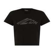 T-shirt met bedrukt logo Dsquared2 , Black , Dames