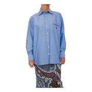 Blauwe Damesblouse Elegante Stijl Etro , Blue , Dames