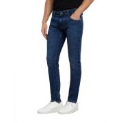 Slim Donker Denim Miami Jeans Guess , Blue , Heren