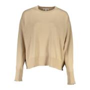 Beige Top met Lange Mouwen en Contrastdetails Patrizia Pepe , Beige , ...