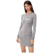 Katoenen jurk met metalen logo Love Moschino , Gray , Dames