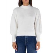 Beige Sweater met Faux Fur Guess , White , Dames