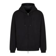 Hoodie van Dubbel Jersey met Rits in Zwart Emporio Armani , Black , He...