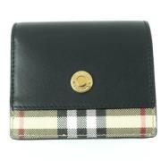 Pre-owned Leather wallets Burberry Vintage , Black , Dames