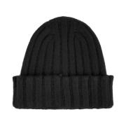 Geribbelde Kasjmier Wintermuts Made in Italia , Black , Unisex