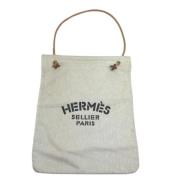 Pre-owned Canvas handbags Hermès Vintage , Beige , Dames