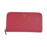 Pre-owned Leather wallets Prada Vintage , Pink , Dames