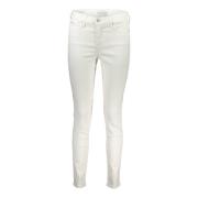 Witte Skinny Denim Jeans met Logo Calvin Klein , White , Dames