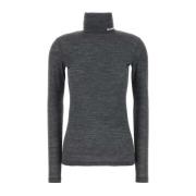 Donkergrijze Melange Polyester Blend Sweater Jil Sander , Gray , Dames