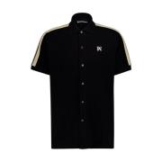 Zwarte Polo Shirt met Contrastbies Palm Angels , Black , Heren