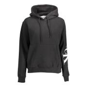 Zwarte hoodie met print en logo Calvin Klein , Black , Dames